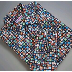 Coton Doux Mens 16.5 / 42 Tile Geo Emoji? Long Sleeve Shirt Button Up Colorful
